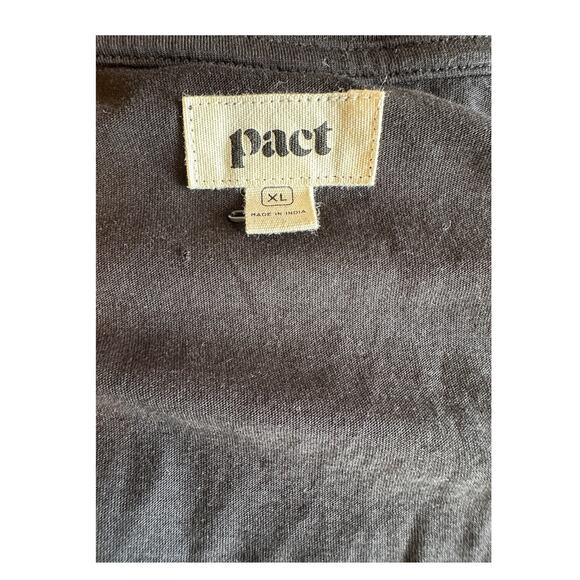 Pact 100% organic cotton vneck tshirt black tank dress, XL, sustainable, earthy - Picture 3 of 7